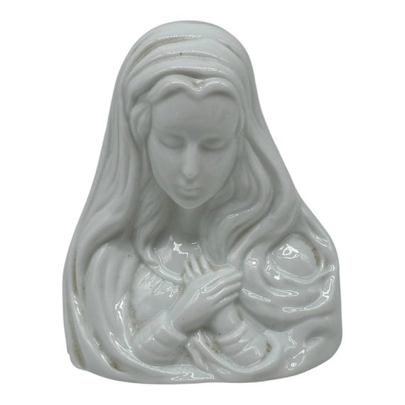 ヴィンテージ 聖母マリアの胸像 白い磁器製 高さ5.5インチ - Etsy 日本