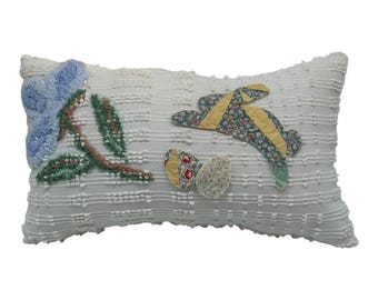 NEUE Handgefertigte Oster Oster Kissen Vintage Chenille Tagesdecke