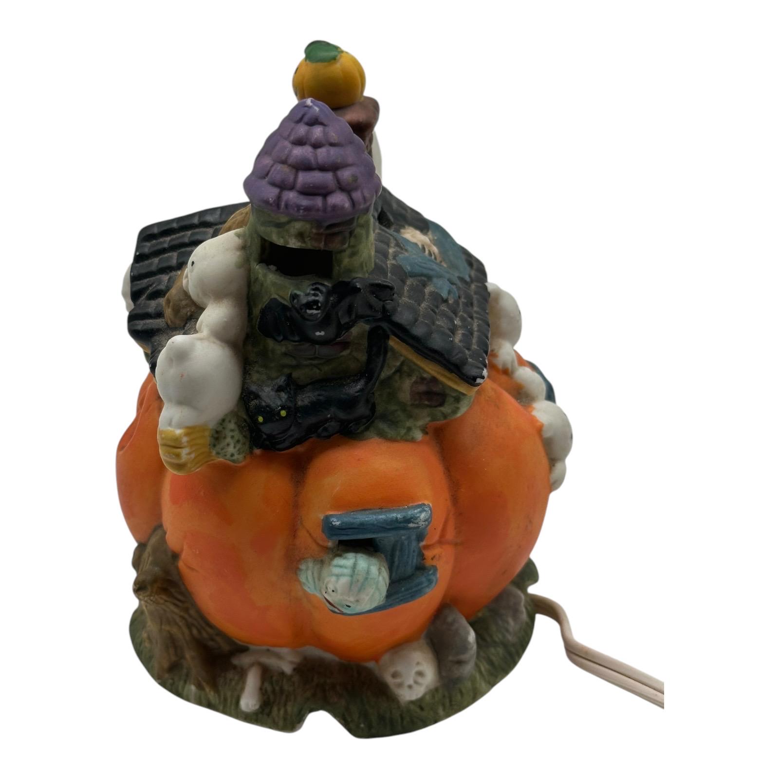 ハロウィン　空き屋敷 Vintage Ceramic Halloween Haunted House Hotel Pumpkin Witch