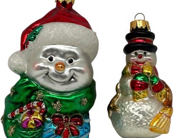 砂の雪だるま　ガラス　オーナメント VTG 吹きガラス 雪だるま オーナメント 3 個セット - Etsy 日本