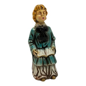 Vintage MCM Christmas Sitting Choir Altar Boy Paper Mache Figurine Japan 5.5” T