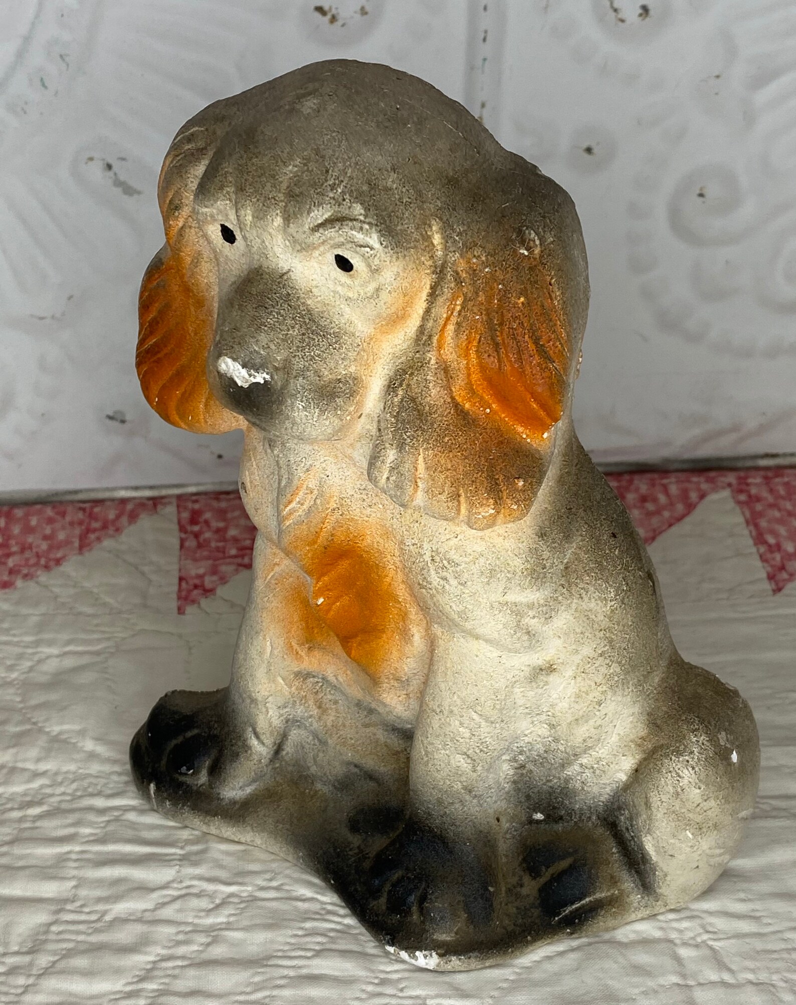 Rare Vintage Chalkware Cute Puppy Dog Figurine Bookend 6.5 Etsy