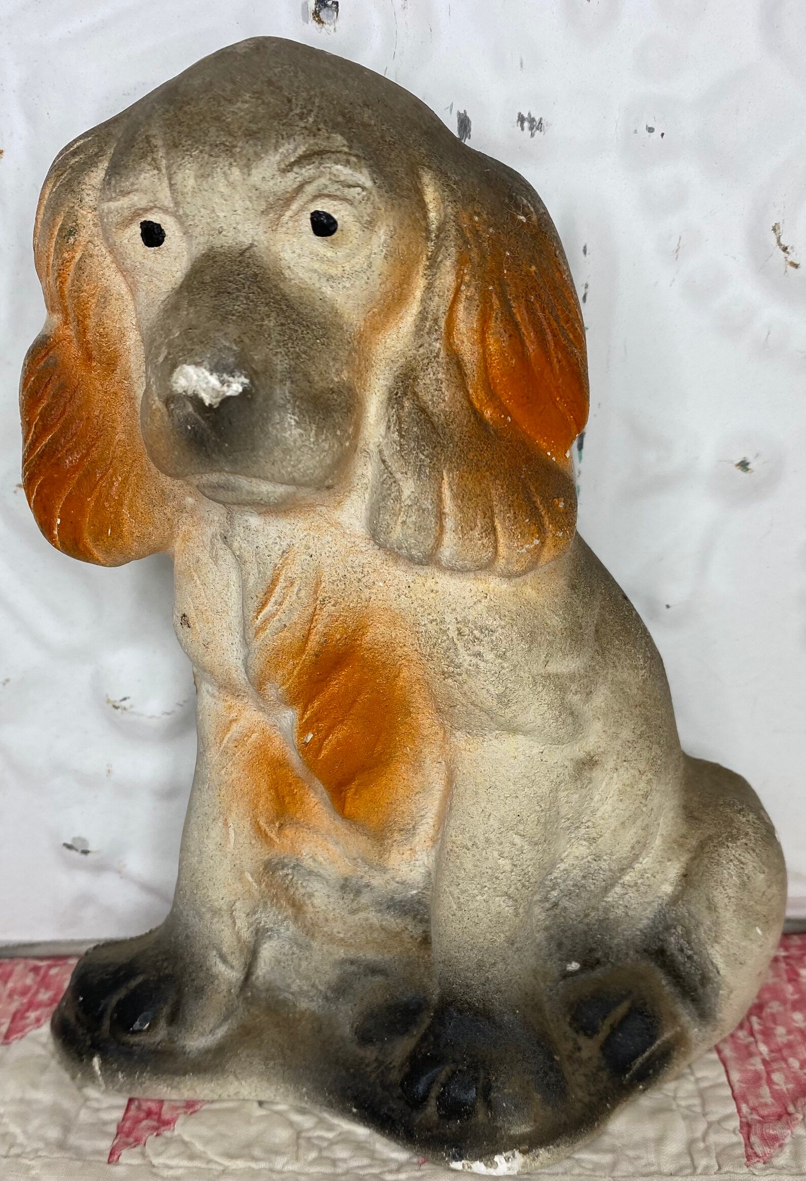 Rare Vintage Chalkware Cute Puppy Dog Figurine Bookend 6.5 Etsy