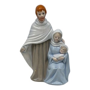 Vintage Baby Jesus Mary & Joseph Ceramic Nativity Figurine 10” Tall