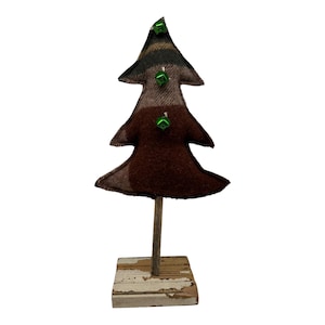 NEW Handmade Repurposed Christmas Tree Vintage Wool Spindle Trunk Baseboard Base