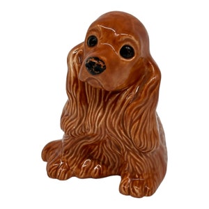 Vintage Cocker Spaniel Dog Figurine Ceramic Hand Painted  5” Tall