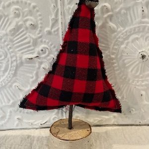 Handgemachter Weihnachtsbaum-Buffel-Plaid-Flanell-Jingle-Birkenbasis