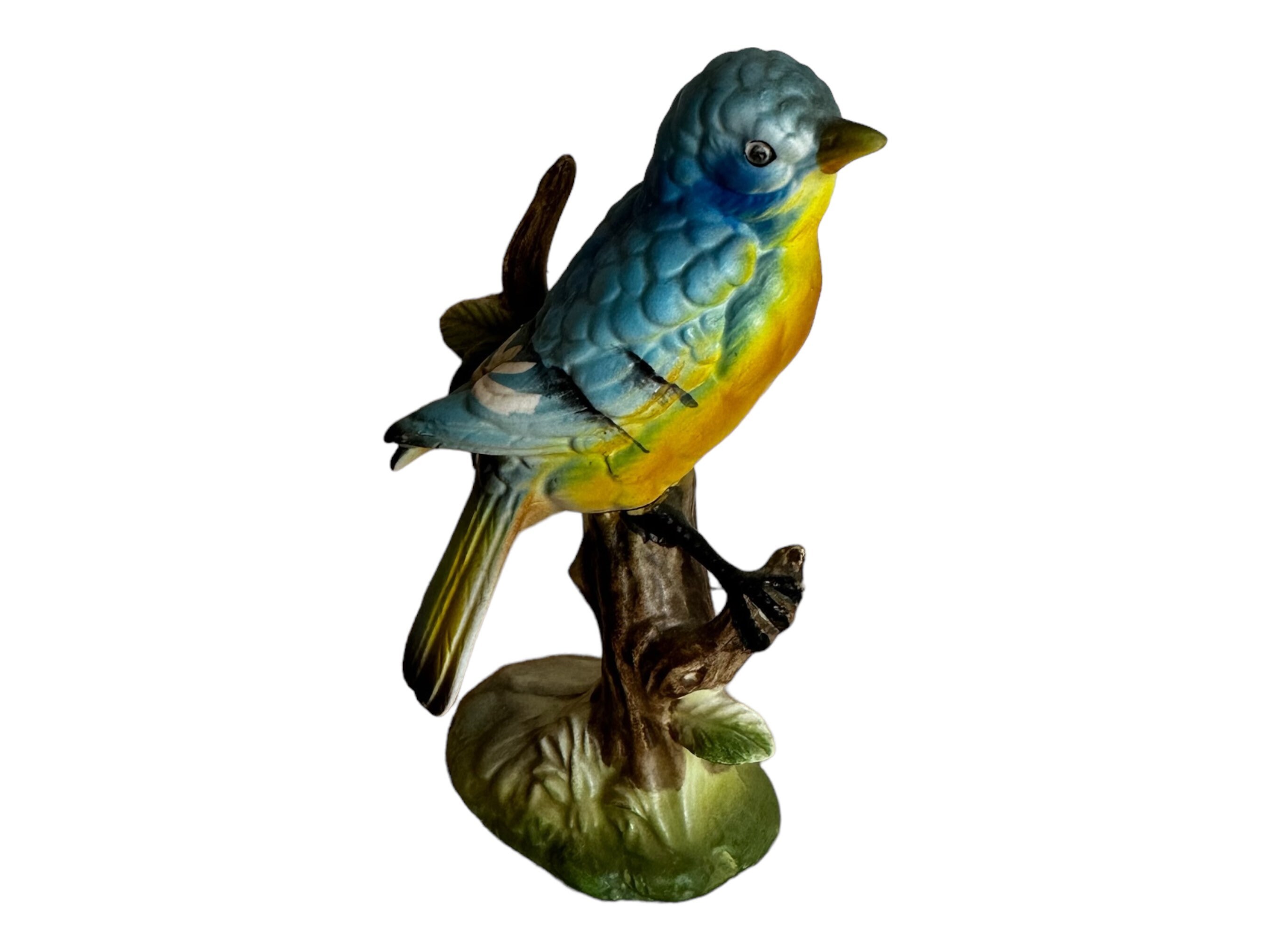 アクセサリー bluebird Vintage Beautiful Ceramic Bluebird on Branch Figurine Hand Painted