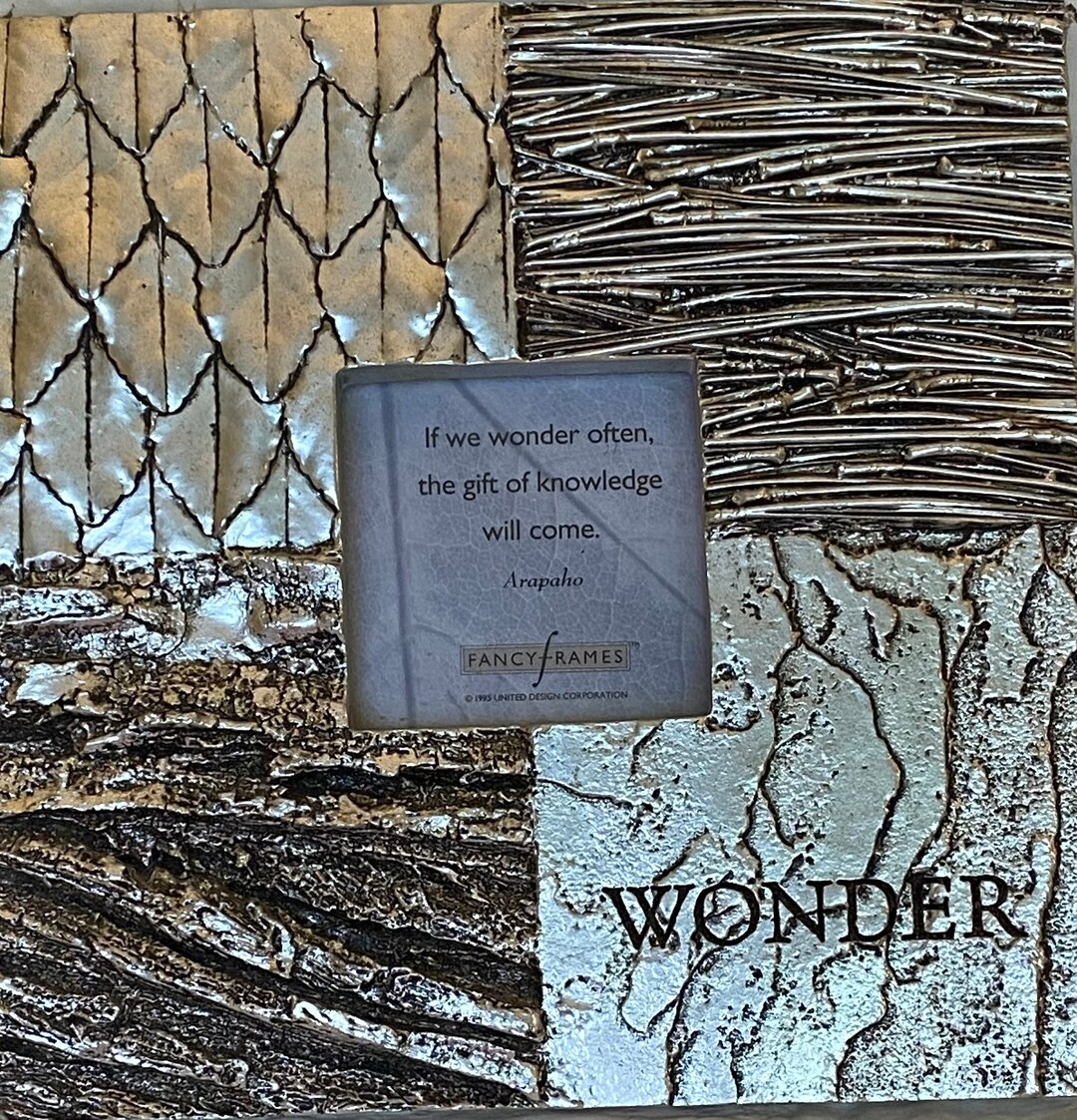 Wonder Book Frame Photo Picture Frame WONDER 1995 United Design Fancy Frames Silver 2.5 ...