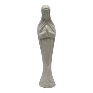 Vintage White Porcelain Praying Madonna Virgin Mary Holy Mother Figurine 10” T