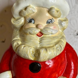 Vintage Hand Painted Plaster/Ceramic Santa Claus Christmas Figurine 10” Tall