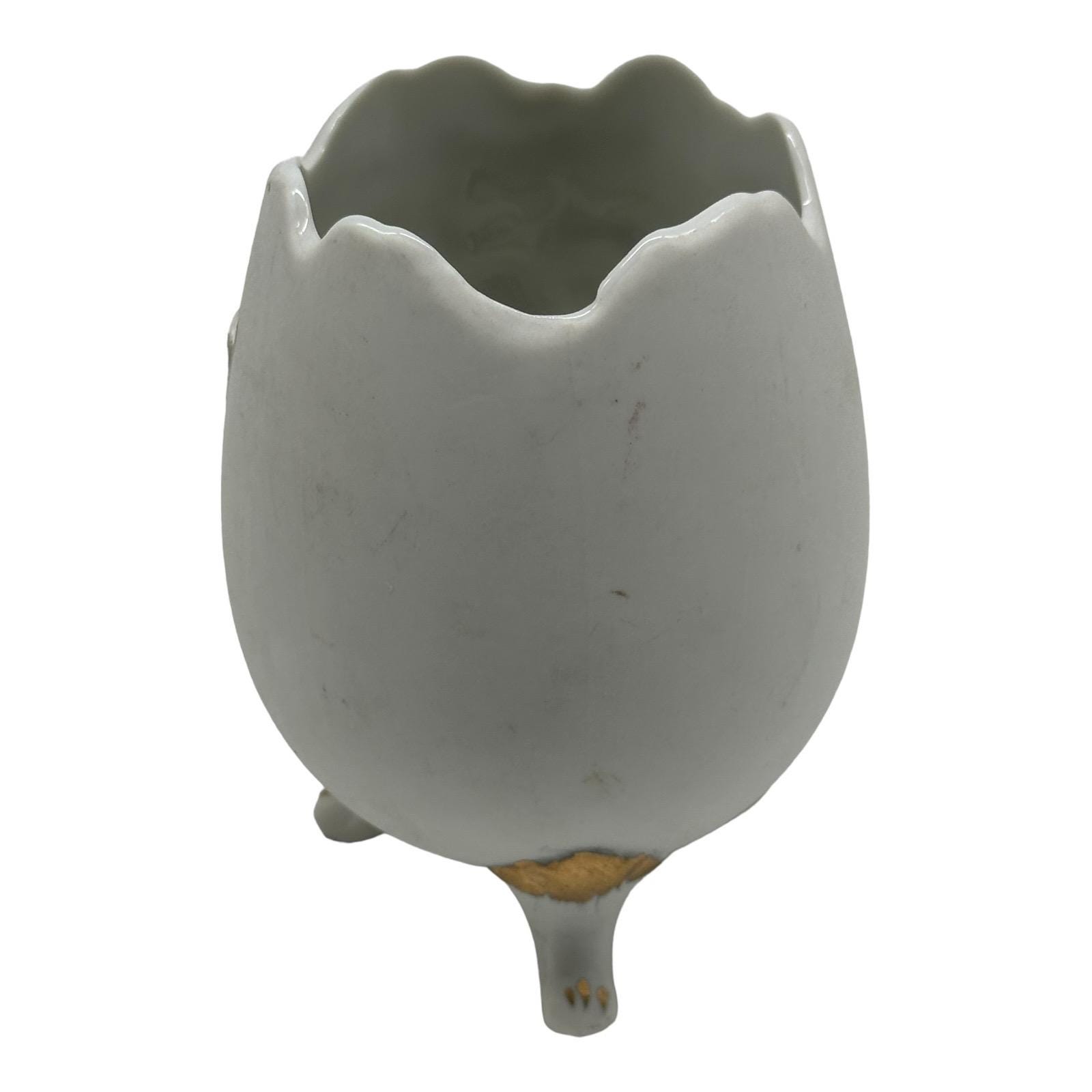 手描き花模様卵型花瓶 ヴィンテージ レフトン チャイナ 手描き卵型花瓶 3D 浮き彫り花