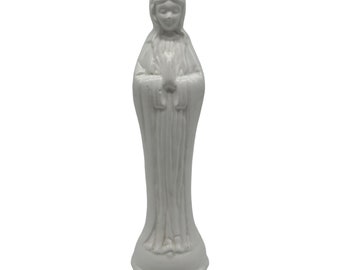 Relpo vintage priant la Vierge Marie Madonna 8,5 po. Figurine en céramique blanche Taiwan
