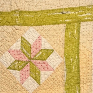 Vintage Cutter Quilt Piece  15” x 16”  Star Pattern  Early  Fabrics  # 4