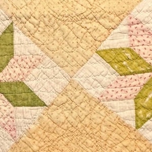 Vintage Cutter Quilt Piece  11” x 27” Star Pattern  Early  Fabrics  #1
