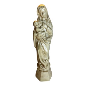 Vintage Madonna Mother Virgin Mary and Holy Infant Baby Jesus Figurine Beautiful