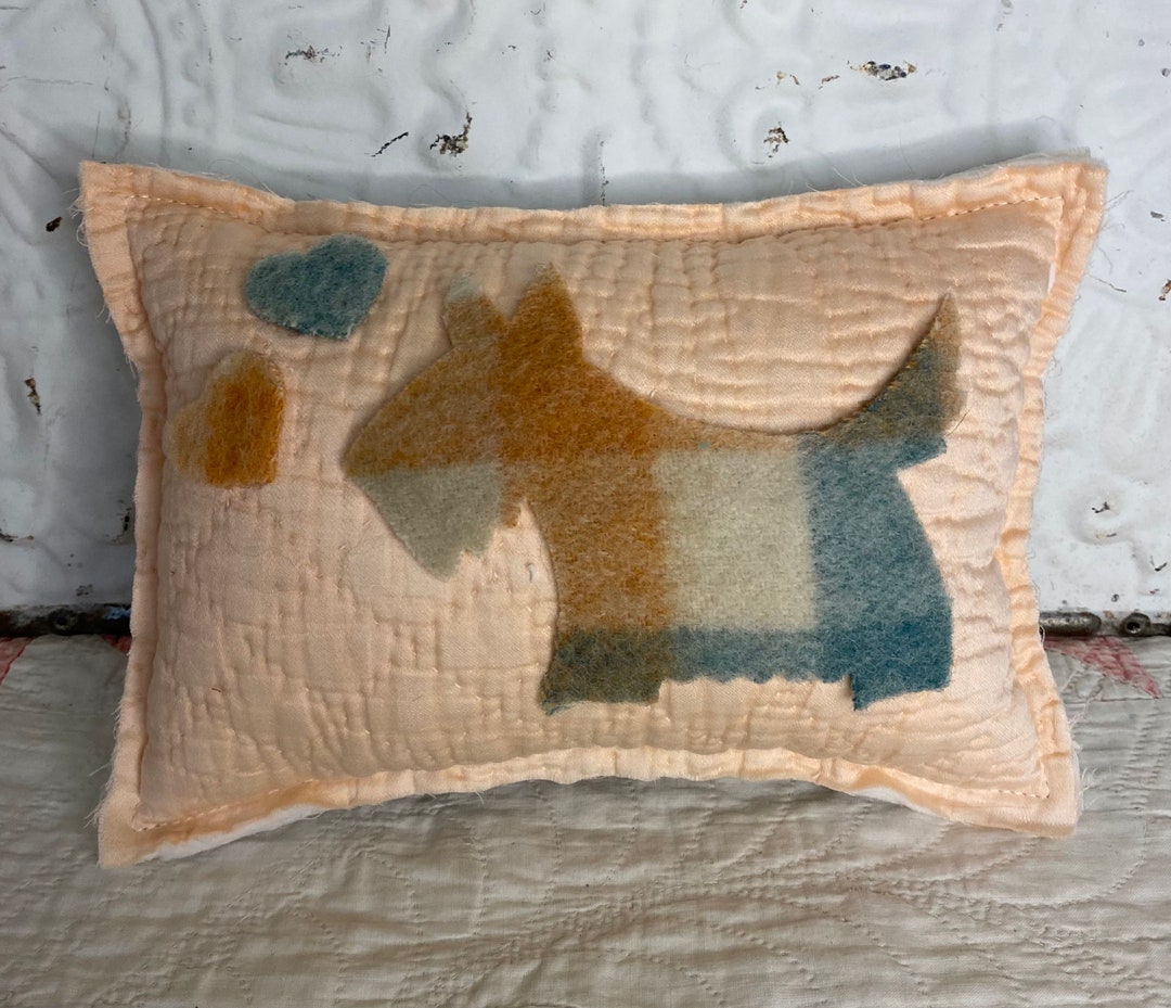 NEW Handmade Scottie Dog Pillow Vintage English Quilt Old Etsy