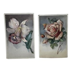 Vintage Lot 0f 2 Alfred Mainzer Postkarten~Rosen & Orchidee~Raised Layered-Belgium
