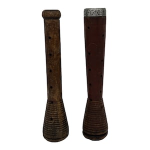 2 Antique Large Beehive Bobbin Spools  Industrial Salvage  12&quot; Tall  Metal Top