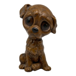 * vintage dog ornament ❀  blue eye ワンちゃん Vintage Small Dog Figurine, Big Blue Eyes, Kitsch and Cute