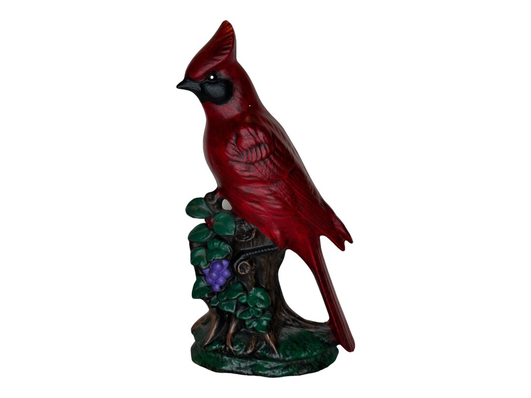 Vintage Beautiful Ceramic Male Cardinal Bird Figurine on Tree Etsy