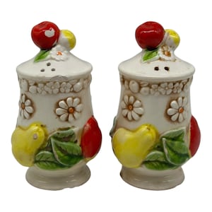 Vintage Fred Roberts Company 1970’s Salt & Pepper Daisy and Fruit  Granny Core