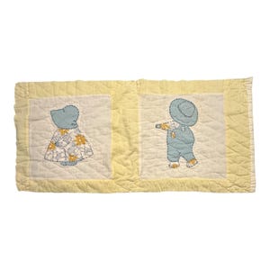 Vintage Cutter Quilt Piece 14” x 29” Sunbonnet Sue & Overall Sam #4