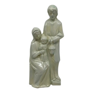 Vintage Ceramic Figurine Nativity Holy Family Mary Joseph Baby Jesus 10” Tall