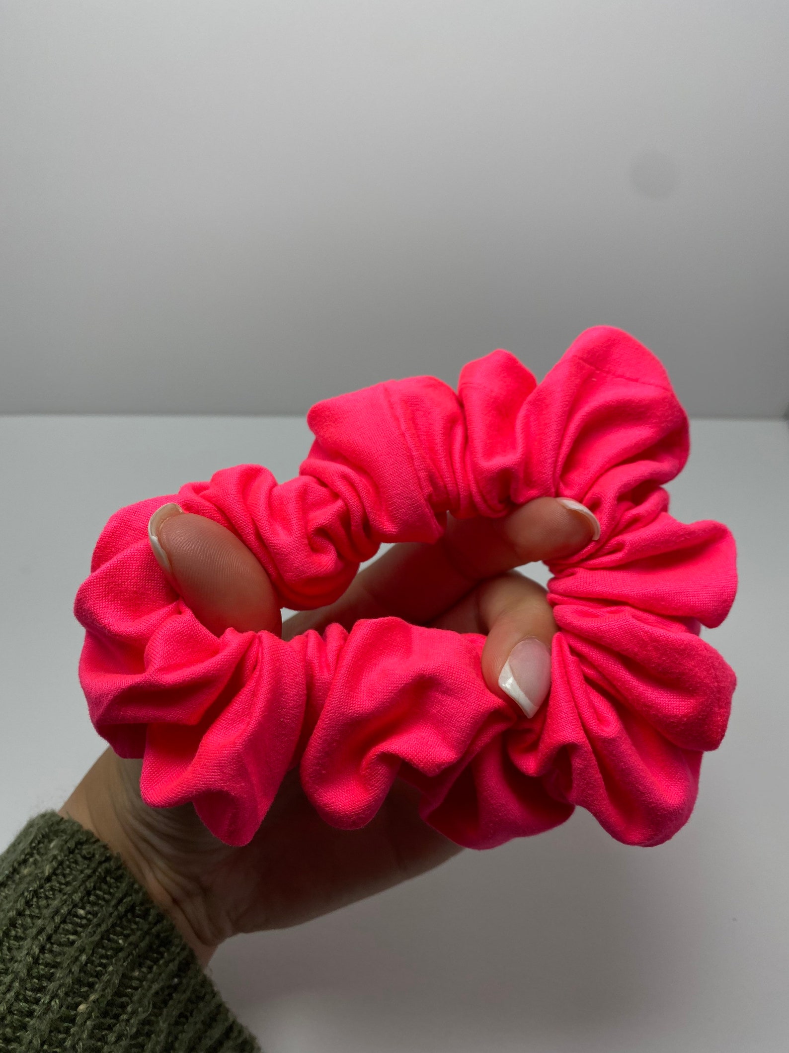 Neon Pink OVERSIZED Scrunchies L Scrunchies Ribbed Hair Ties Etsy UK
