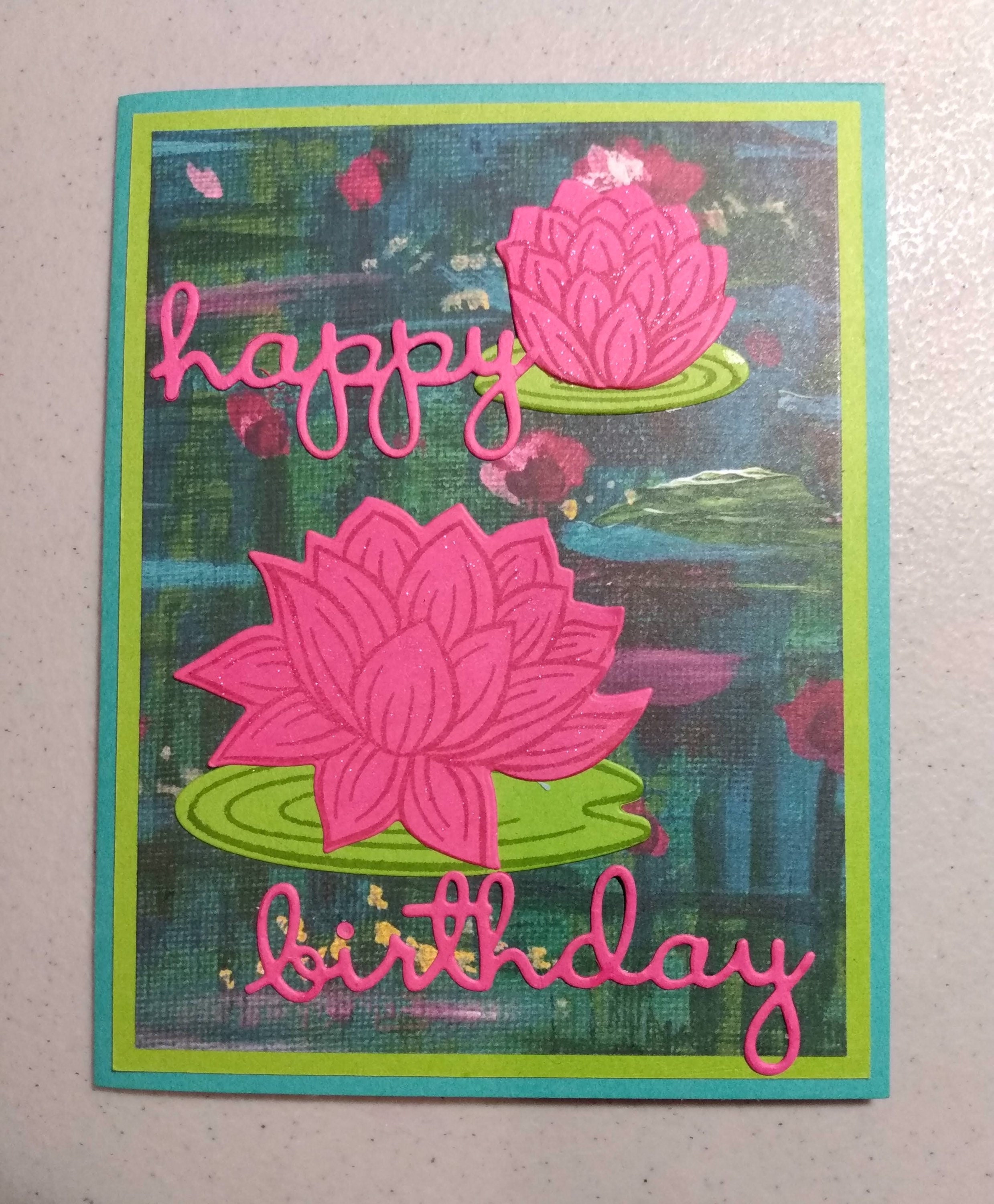 Lotus Birthday Card Etsy