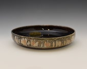A 9.5 quot wide one of a kind handmade wheel thrown shallow serving ceramic bowl. Can be used also as a suiban an Ikebana container vase.