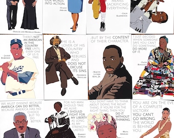 Twelve Inspirational Postcards, Inspirational Black Heroes and Heroines, BLM Postcards, BLM Cards, Black Lives Matter Cards, BLM Series