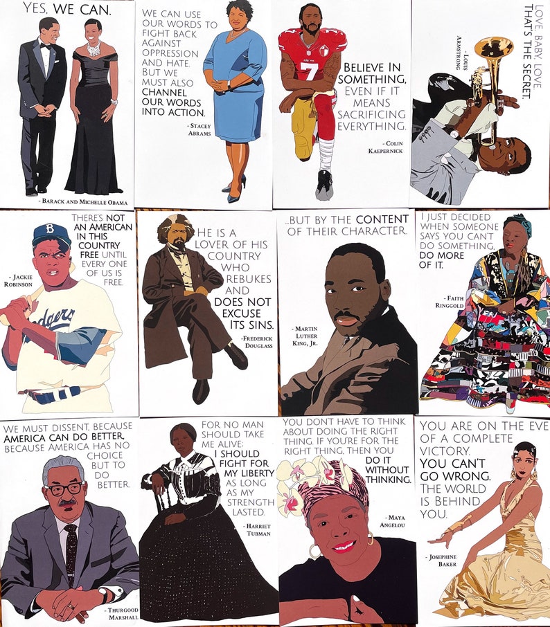 Twelve Inspirational Postcards Inspirational Black Heroes and image 1