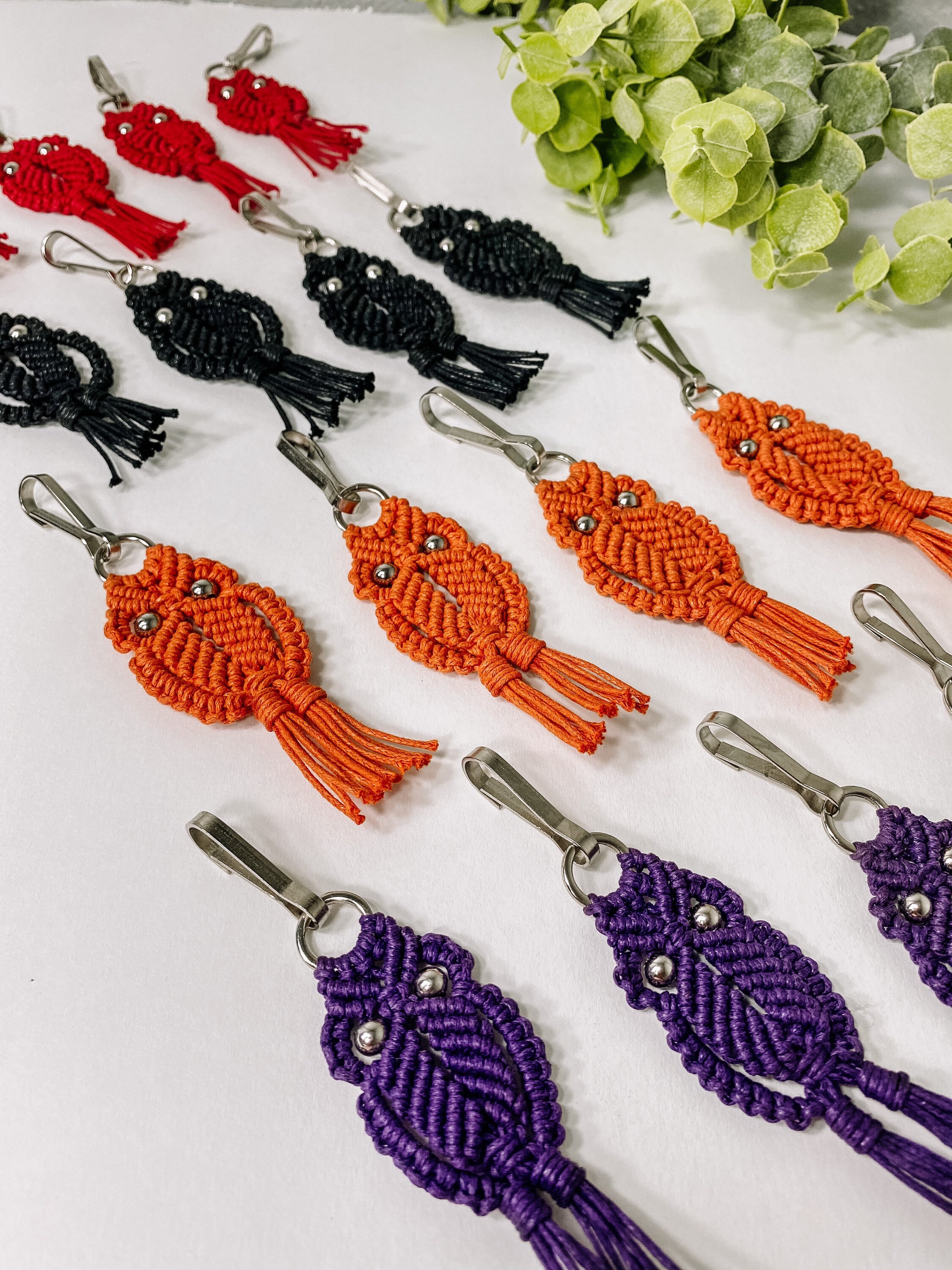 Macrame owl keychain Boho keychain Charm gift Handmade Etsy