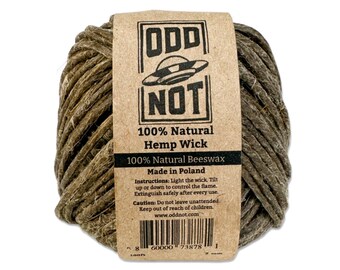 Thick Hemp Wick 100ft - 100% Natural Unbleached Hemp Lighter - 2mm