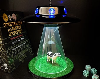 The Original Alien Abduction Lamp - Cow UFO Flying Saucer LED Night Light