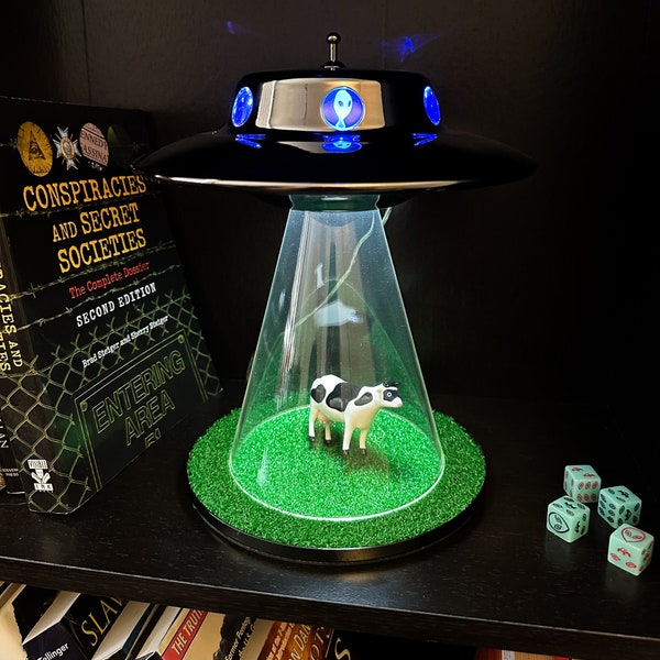 The Original Alien Abduction Lamp - Cow UFO Flying Saucer LED Night Light