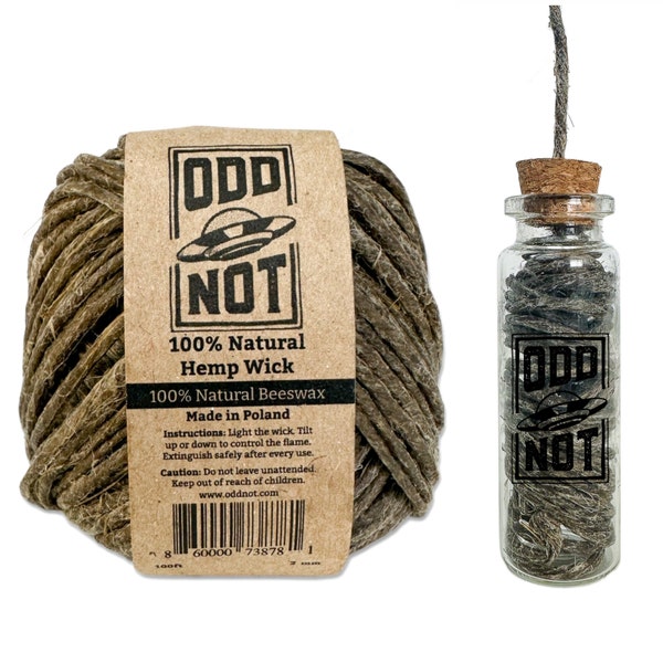 Thick Hemp Wick 100ft and Hemp Wick Dispenser Bundle - 100% Natural Unbleached Hemp Lighter - 2mm