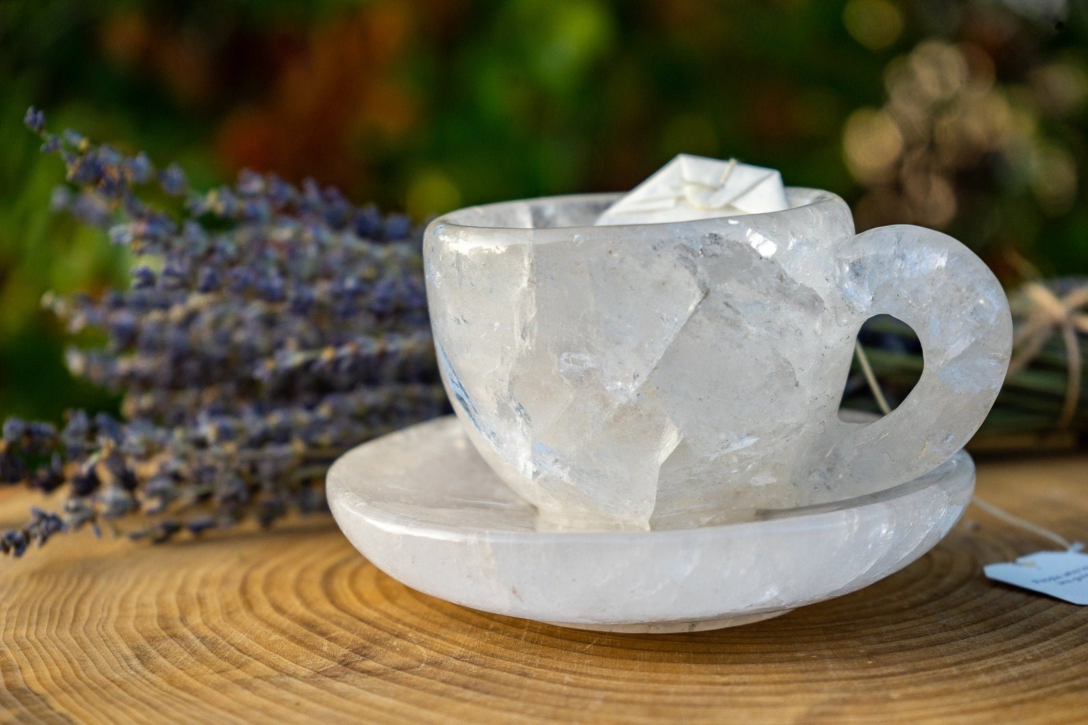 Clear Quartz Crystal Tea Cup Set Hand Carved Ornamental Etsy