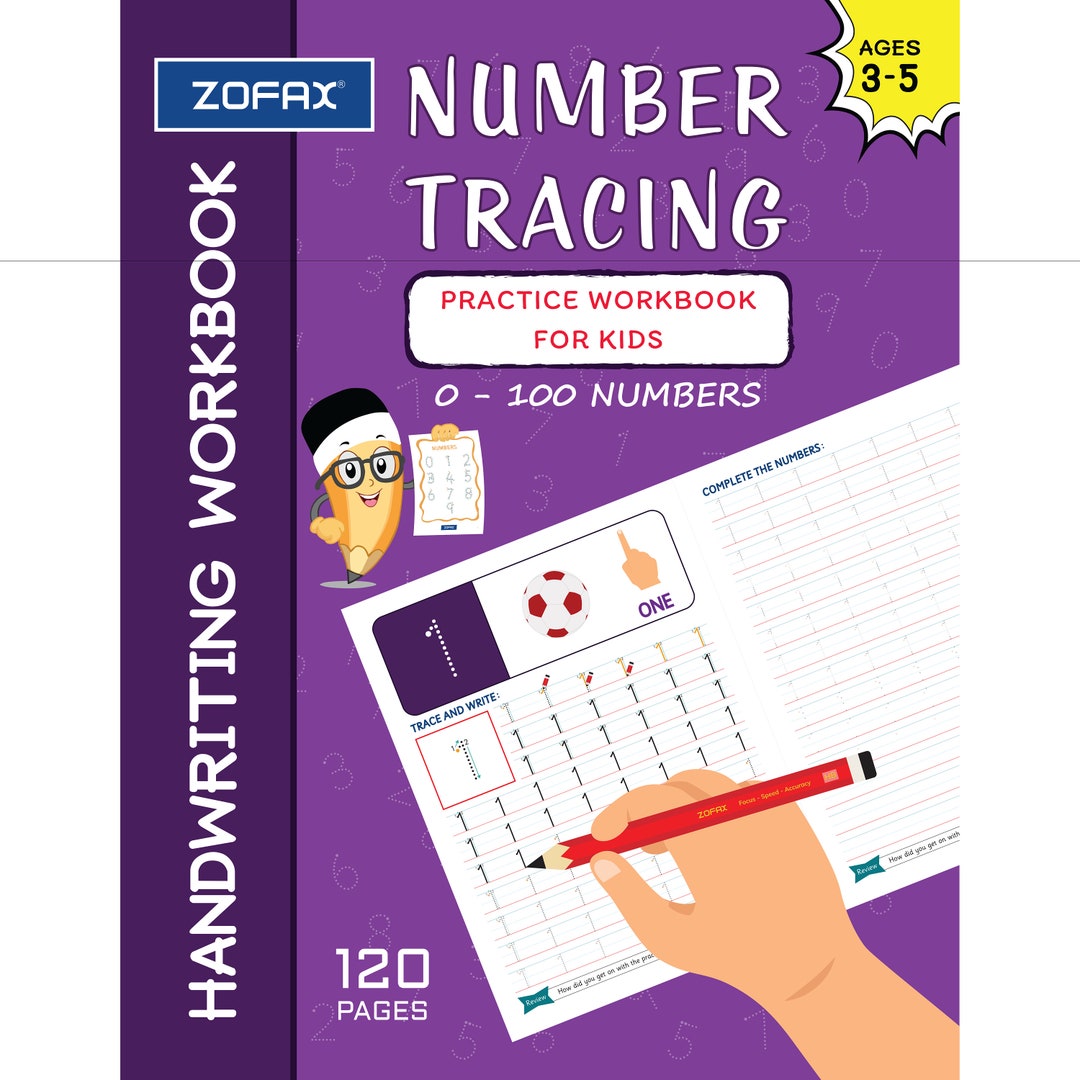 0100 Tracing Numbers Tracing Guide Practice Yourself Test Etsy UK