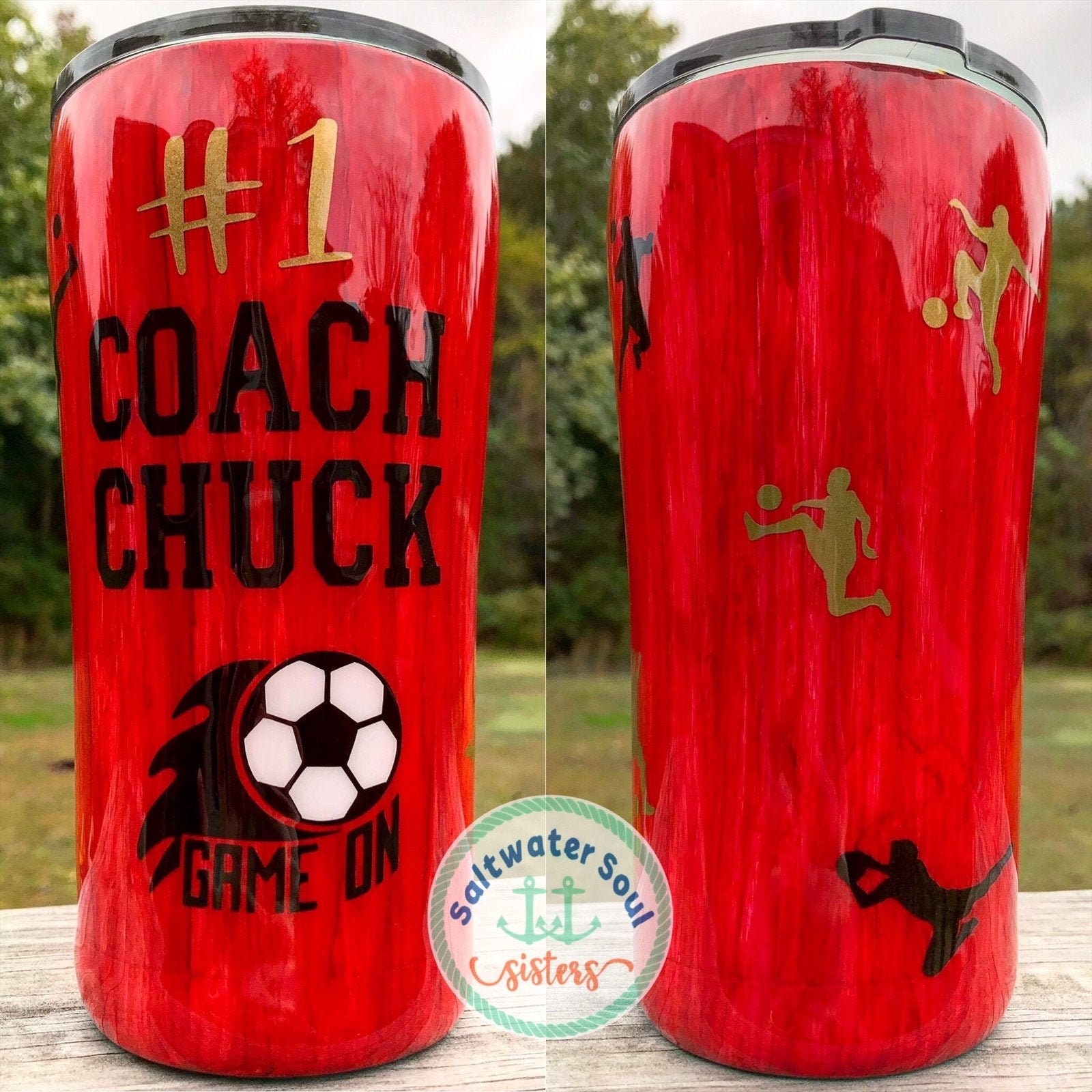 Soccer Coach Wood Grain Tumbler Soccer Coach Wood Grain Tumbler