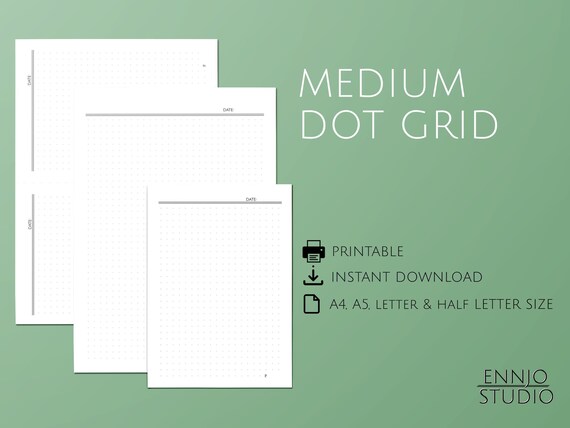medium dot grid paper downloadable and printable a4 a5 etsy