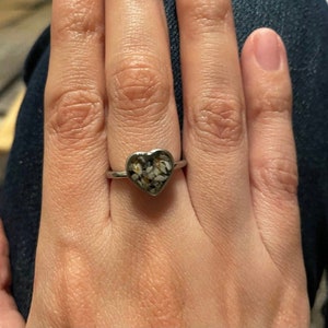 Ashes Ring, Pet Cremains Jewelry, Heart Urn Ring, Pet Memorial Ring, Pet Loss Jewelry, Stainless, Rose Gold Ring, Gold Ring, Ashes in Ring image 4
