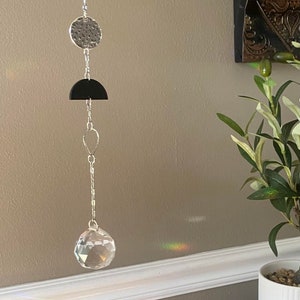 Suncatcher With Ashes, Modern Memorial Gift, Black and Silver Sun Catcher, Sympathy Gift, Loss of  Child, Pet Loss, Miscarriage, Cremation