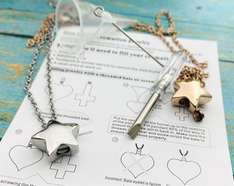 Little Star Cremation Necklace, Ash Urn Pendant, Locket For Cremains, Tiny Star Memorial Jewelry, Mother Loss, Pet Loss