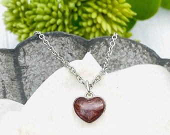 Cremation Necklace, Ashes Pendant, Memorial Jewelry For Cremains, Pet Urn Jewelry, Heart Shape, Gold, Rose Gold