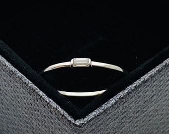 Cremation Ring, Moissanite and Silver Ring For Ashes, Memorial Jewelry, Cremation Jewelry, Pet Loss Ring With Cremains, Dainty Stacking Band