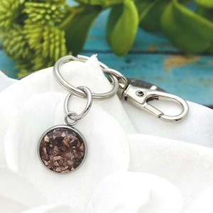 12mm Round Cremation Keychain, Charm Made With Ashes, Pet Memorial, Men's Cremation Gift, Cat Cremains, Dog Cremate, Keychain With Ashes