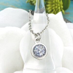 Round Cremation Pendant Necklace, Pet Ash Jewelry, Crushed Glass Cremation Pendant, Pet Loss, Memorial Jewelry