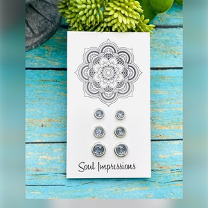 Cremation Earrings Made With Ashes, Sterling Silver Stud Earrings, Pet Ash Jewelry, Pet Memorial, Ash Urn, Cremation Jewelry, Pet Loss image 2